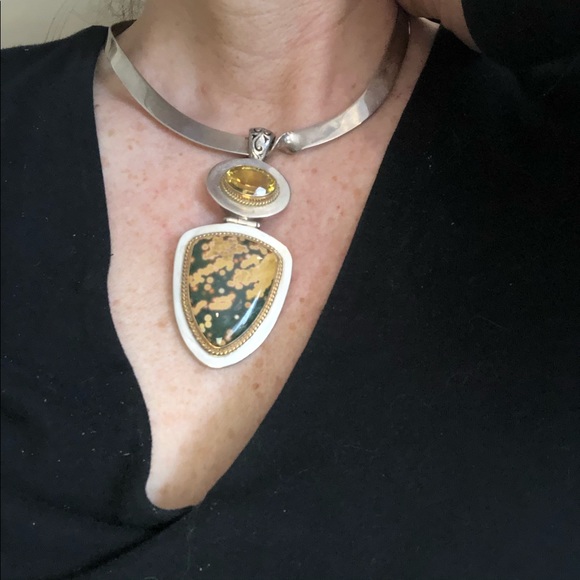 Sterling silver collar necklace